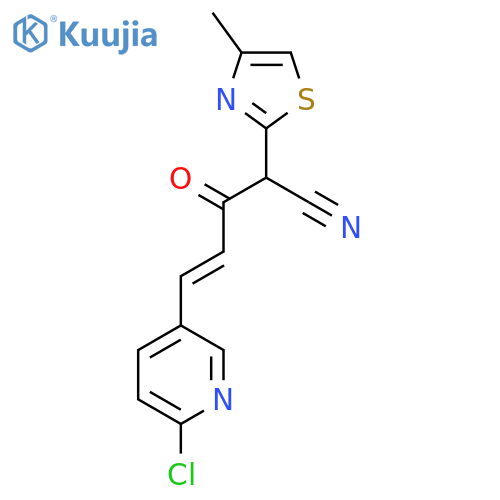 5-(6-chloropyridin-3-yl)-2-(4-methyl-1,3-thiazol-2-yl)-3-oxopent-4-enenitrile structure