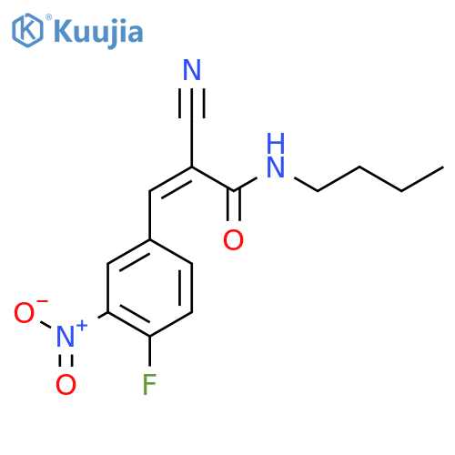 (Z)-N-Butyl-2-cyano-3-(4-fluoro-3-nitrophenyl)prop-2-enamide structure