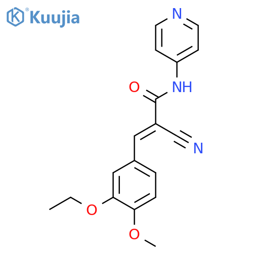 (E)-2-Cyano-3-(3-ethoxy-4-methoxyphenyl)-N-pyridin-4-ylprop-2-enamide structure