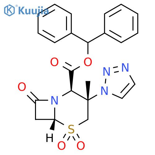 5-Thia-1-azabicyclo[4.2.0]octane-2-carboxylic acid, 3-methyl-8-oxo-3-(1H-1,2,3-triazol-1-yl)-, diphenylmethyl ester, 5,5-dioxide, (2R,3S,6R)- structure