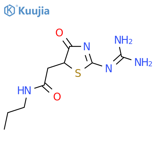 2-(2-{Amino(imino)methylamino}-4-oxo-4,5-dihydro-1,3-thiazol-5-yl)-N-propylacetamide structure