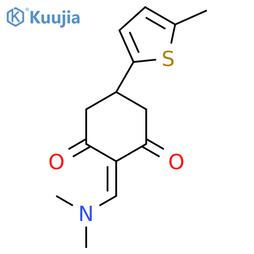 2-(Dimethylamino)methylene-5-(5-methyl-2-thienyl)cyclohexane-1,3-dione structure