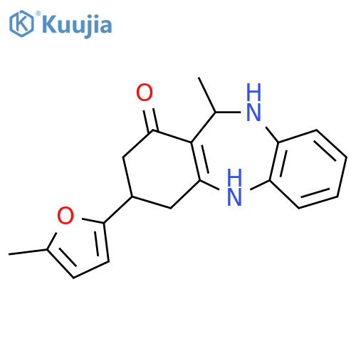11-Methyl-3-(5-methyl-2-furyl)-2,3,4,5,10,11-hexahydro-1H-dibenzob,e1,4diazepin-1-one structure