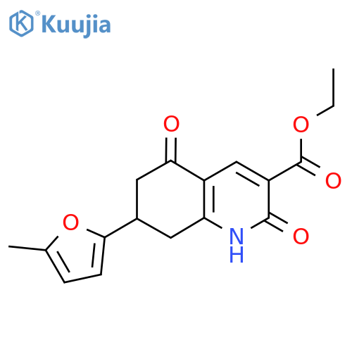 Ethyl 7-(5-methyl-2-furyl)-2,5-dioxo-1,2,5,6,7,8-hexahydroquinoline-3-carboxylate structure