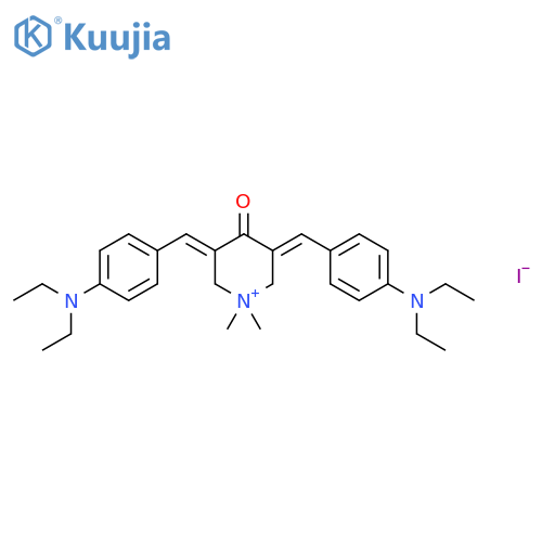 Piperidinium,3,5-bis[[4-(diethylamino)phenyl]methylene]-1,1-dimethyl-4-oxo-, iodide (1:1) structure