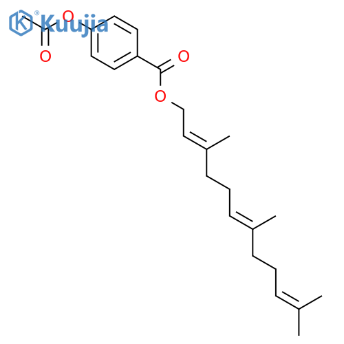 Benzoic acid, 4-(acetyloxy)-, 3,7,11-trimethyl-2,6,10-dodecatrienyl ester structure