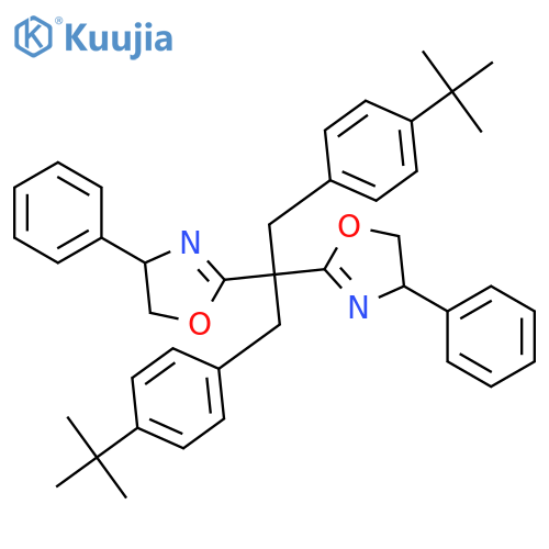 1,3-Bis[4-(tert-butyl)phenyl]-2,2-Bis[(S)-4-phenyl-4,5-dihydro-2-oxazolyl]propane structure
