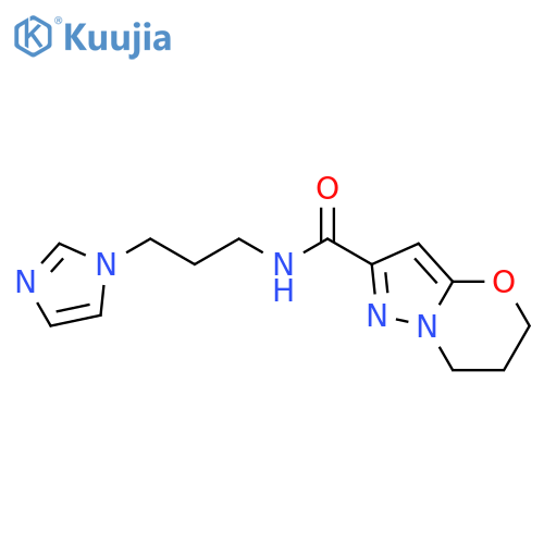 N-3-(1H-imidazol-1-yl)propyl-5H,6H,7H-pyrazolo3,2-b1,3oxazine-2-carboxamide structure