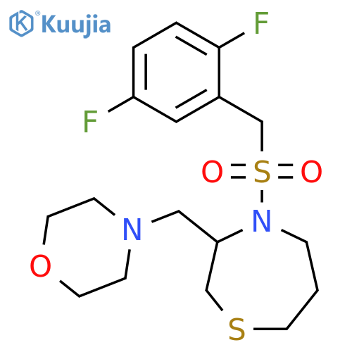 4-[(2,5-difluorophenyl)methanesulfonyl]-3-[(morpholin-4-yl)methyl]-1,4-thiazepane structure