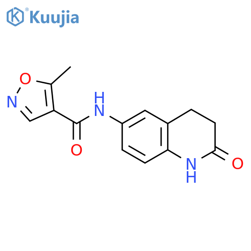 5-methyl-N-(2-oxo-1,2,3,4-tetrahydroquinolin-6-yl)-1,2-oxazole-4-carboxamide structure