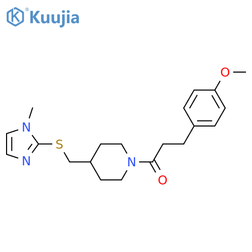 3-(4-methoxyphenyl)-1-(4-{[(1-methyl-1H-imidazol-2-yl)sulfanyl]methyl}piperidin-1-yl)propan-1-one structure