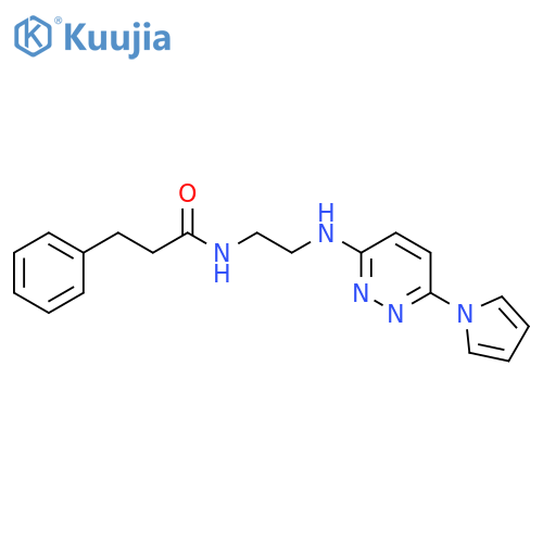 3-phenyl-N-(2-{[6-(1H-pyrrol-1-yl)pyridazin-3-yl]amino}ethyl)propanamide structure