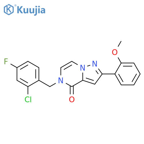5-[(2-chloro-4-fluorophenyl)methyl]-2-(2-methoxyphenyl)-4H,5H-pyrazolo[1,5-a]pyrazin-4-one structure