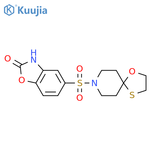 5-{1-oxa-4-thia-8-azaspiro4.5decane-8-sulfonyl}-2,3-dihydro-1,3-benzoxazol-2-one structure