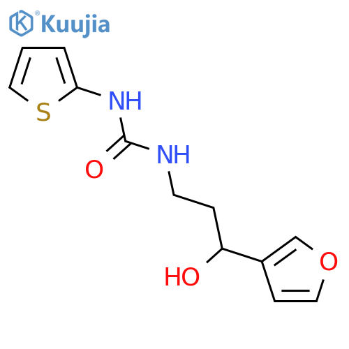 1-3-(furan-3-yl)-3-hydroxypropyl-3-(thiophen-2-yl)urea structure