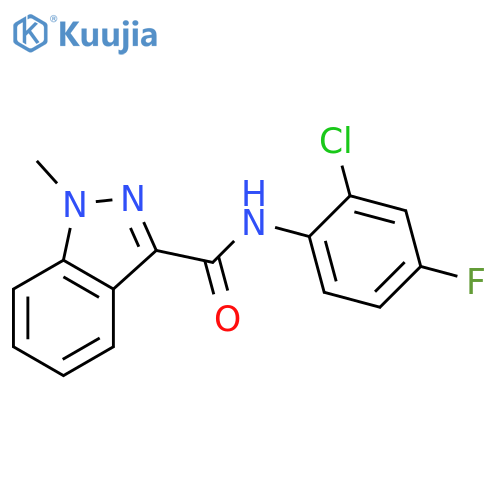 N-(2-chloro-4-fluorophenyl)-1-methyl-1H-indazole-3-carboxamide structure