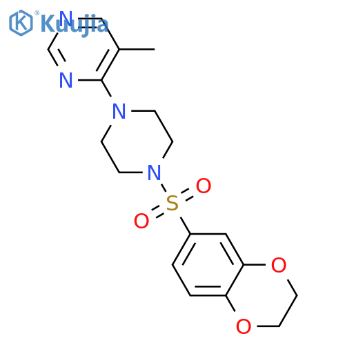 4-4-(2,3-dihydro-1,4-benzodioxine-6-sulfonyl)piperazin-1-yl-5-methylpyrimidine structure