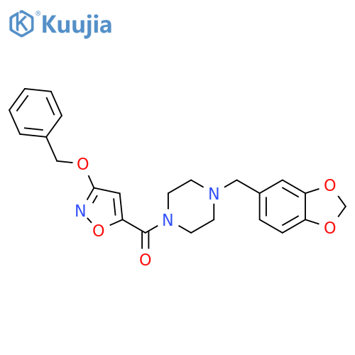 1-(2H-1,3-benzodioxol-5-yl)methyl-4-3-(benzyloxy)-1,2-oxazole-5-carbonylpiperazine structure