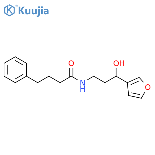N-3-(furan-3-yl)-3-hydroxypropyl-4-phenylbutanamide structure