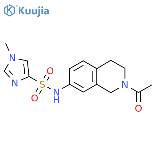 N-(2-acetyl-1,2,3,4-tetrahydroisoquinolin-7-yl)-1-methyl-1H-imidazole-4-sulfonamide structure