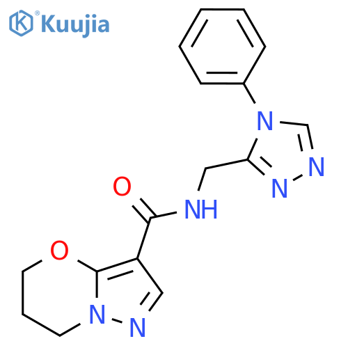 N-(4-phenyl-4H-1,2,4-triazol-3-yl)methyl-5H,6H,7H-pyrazolo3,2-b1,3oxazine-3-carboxamide structure