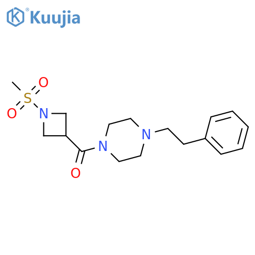1-(1-methanesulfonylazetidine-3-carbonyl)-4-(2-phenylethyl)piperazine structure