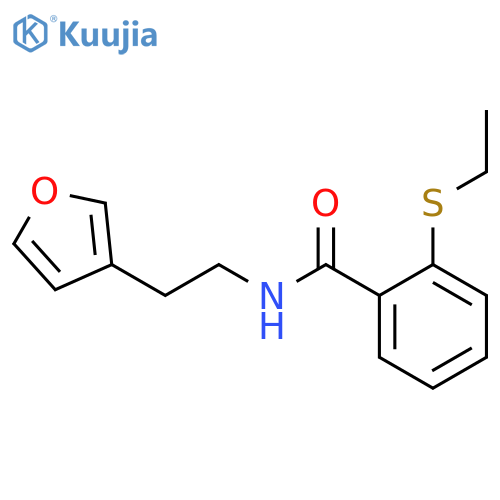 2-(ethylsulfanyl)-N-[2-(furan-3-yl)ethyl]benzamide structure