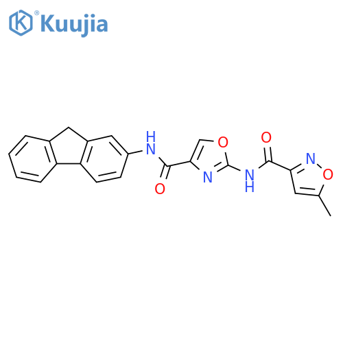 N-{4-(9H-fluoren-2-yl)carbamoyl-1,3-oxazol-2-yl}-5-methyl-1,2-oxazole-3-carboxamide structure