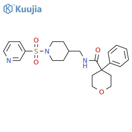 4-phenyl-N-{1-(pyridine-3-sulfonyl)piperidin-4-ylmethyl}oxane-4-carboxamide structure