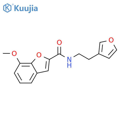 N-[2-(furan-3-yl)ethyl]-7-methoxy-1-benzofuran-2-carboxamide structure