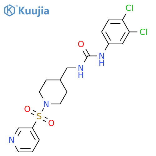 1-(3,4-dichlorophenyl)-3-{[1-(pyridine-3-sulfonyl)piperidin-4-yl]methyl}urea structure
