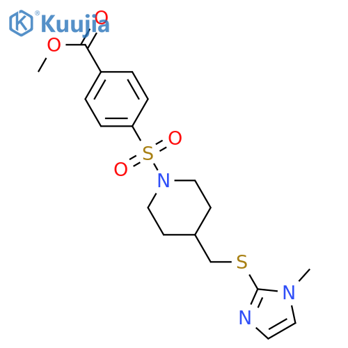 methyl 4-[(4-{[(1-methyl-1H-imidazol-2-yl)sulfanyl]methyl}piperidin-1-yl)sulfonyl]benzoate structure
