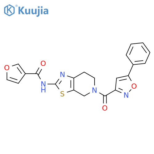 N-5-(5-phenyl-1,2-oxazole-3-carbonyl)-4H,5H,6H,7H-1,3thiazolo5,4-cpyridin-2-ylfuran-3-carboxamide structure