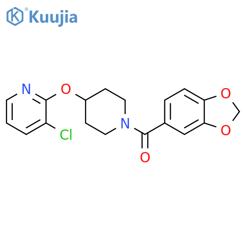 2-{[1-(2H-1,3-benzodioxole-5-carbonyl)piperidin-4-yl]oxy}-3-chloropyridine structure