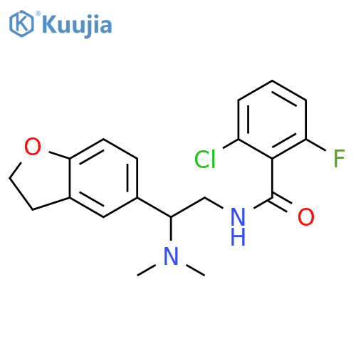 2-chloro-N-[2-(2,3-dihydro-1-benzofuran-5-yl)-2-(dimethylamino)ethyl]-6-fluorobenzamide structure
