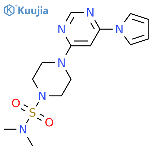 N,N-dimethyl-4-[6-(1H-pyrrol-1-yl)pyrimidin-4-yl]piperazine-1-sulfonamide structure
