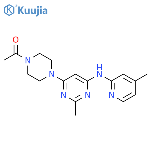 1-(4-{2-methyl-6-[(4-methylpyridin-2-yl)amino]pyrimidin-4-yl}piperazin-1-yl)ethan-1-one structure