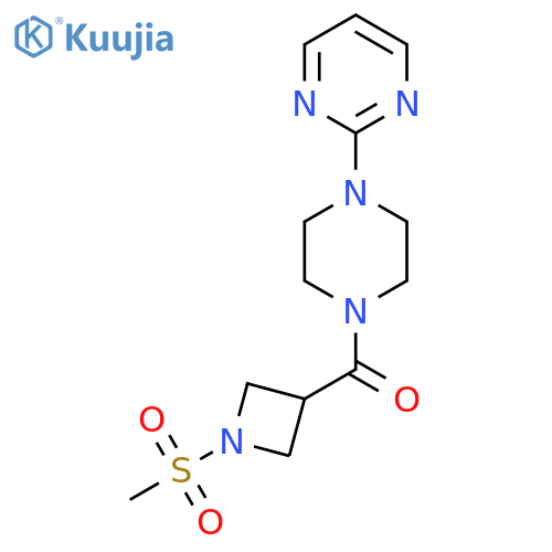 2-4-(1-methanesulfonylazetidine-3-carbonyl)piperazin-1-ylpyrimidine structure