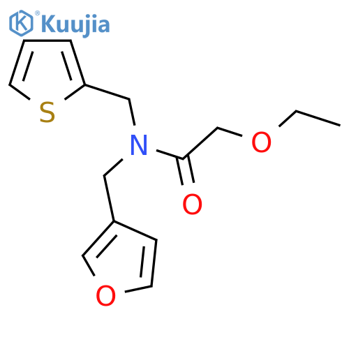 2-ethoxy-N-(furan-3-yl)methyl-N-(thiophen-2-yl)methylacetamide structure