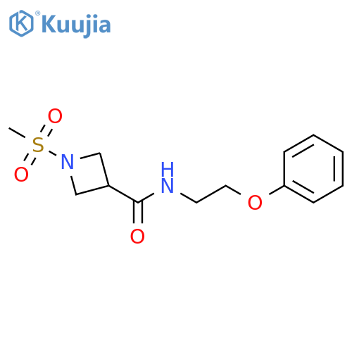 1-methanesulfonyl-N-(2-phenoxyethyl)azetidine-3-carboxamide structure