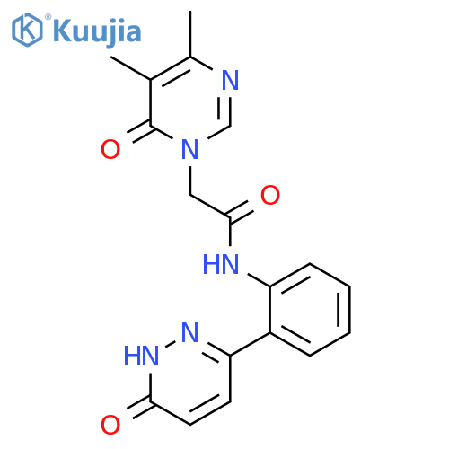 2-(4,5-dimethyl-6-oxo-1,6-dihydropyrimidin-1-yl)-N-2-(6-oxo-1,6-dihydropyridazin-3-yl)phenylacetamide structure