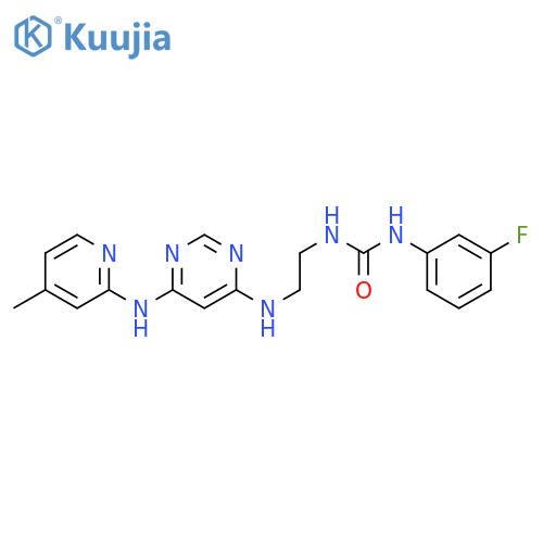 1-(3-fluorophenyl)-3-[2-({6-[(4-methylpyridin-2-yl)amino]pyrimidin-4-yl}amino)ethyl]urea structure