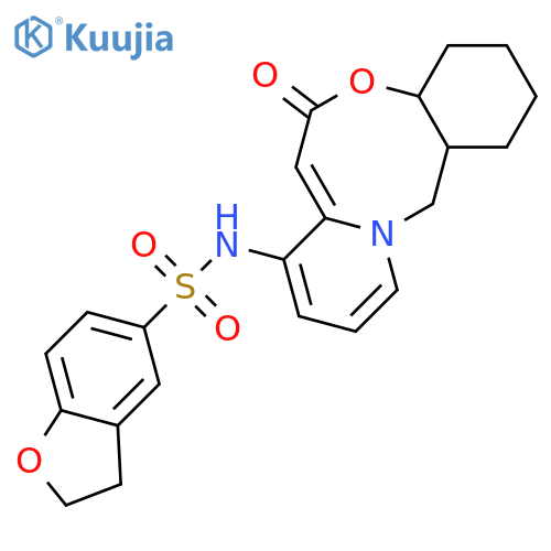 N-{2-oxo-9-oxa-1-azatricyclo10.4.0.0^{3,8}hexadeca-3,5,7-trien-5-yl}-2,3-dihydro-1-benzofuran-5-sulfonamide structure