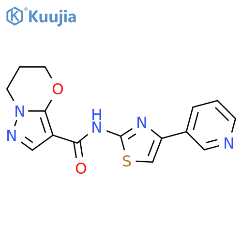 N-4-(pyridin-3-yl)-1,3-thiazol-2-yl-5H,6H,7H-pyrazolo3,2-b1,3oxazine-3-carboxamide structure