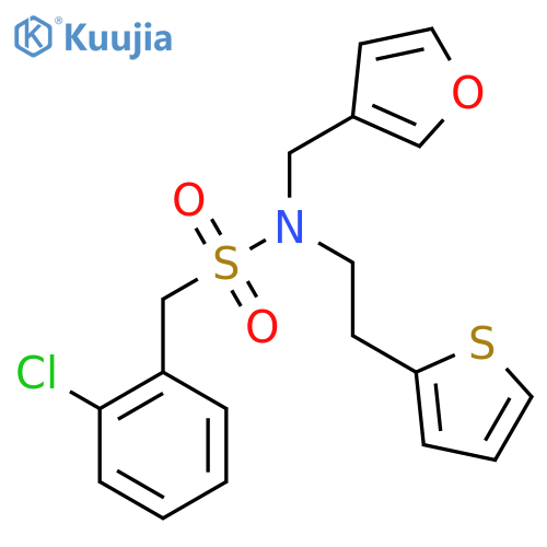 1-(2-chlorophenyl)-N-(furan-3-yl)methyl-N-2-(thiophen-2-yl)ethylmethanesulfonamide structure