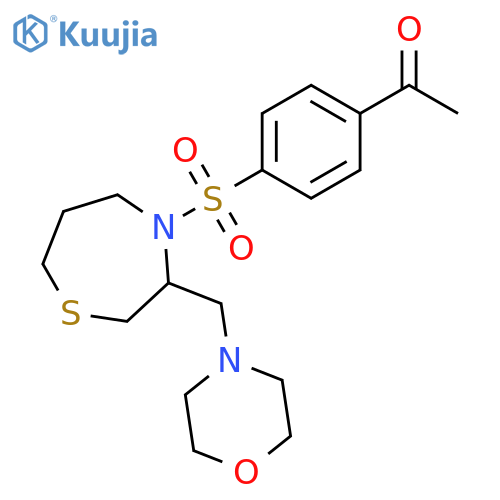 1-[4-({3-[(morpholin-4-yl)methyl]-1,4-thiazepan-4-yl}sulfonyl)phenyl]ethan-1-one structure