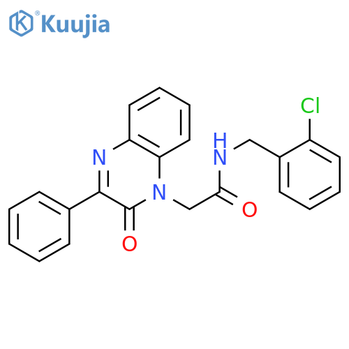 N-(2-chlorophenyl)methyl-2-(2-oxo-3-phenyl-1,2-dihydroquinoxalin-1-yl)acetamide structure