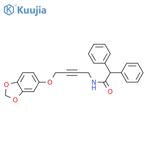 N-4-(2H-1,3-benzodioxol-5-yloxy)but-2-yn-1-yl-2,2-diphenylacetamide structure