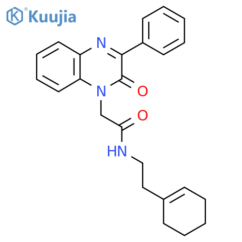 N-2-(cyclohex-1-en-1-yl)ethyl-2-(2-oxo-3-phenyl-1,2-dihydroquinoxalin-1-yl)acetamide structure