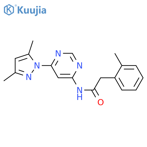 N-6-(3,5-dimethyl-1H-pyrazol-1-yl)pyrimidin-4-yl-2-(2-methylphenyl)acetamide structure